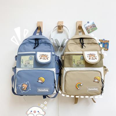 China 2021 New Cartoon Korean Female High School Student Backpack Leisure Travel Backpack Waterproof Student Schoolbag For Women for sale