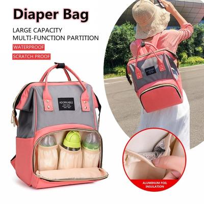 China Purpose Multifunctional Wholesale Fashion Polyester Canton Diaper Bag With Insulated Pockets Customized Waterproof Mummy Backp Diaper Bag for sale