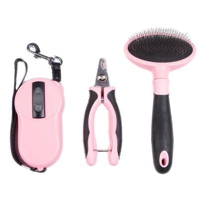 China Sustainable 3 in 1 pet grooming and cleaning tools pet grooming kit for dogs and cats for sale