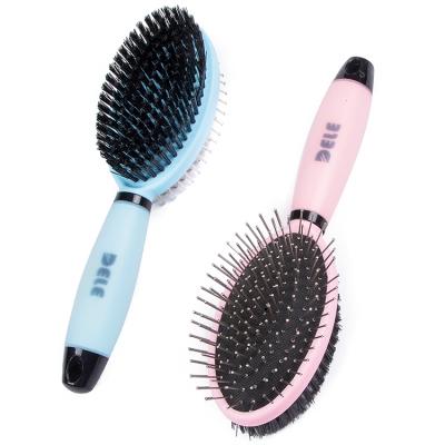 China Sustainable Double Sided Pet Brush With Bristle Brush And Pin Brush For Grooming for sale