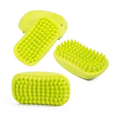 China Sustainable Pet Bath Massage Brush Large Grooming Comb With Soft Shampoo And Silicone Bristle Massage for sale