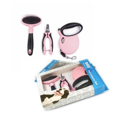 China Sustainable 3 in 1 pet grooming and cleaning tools pet grooming kit for dogs and cats for sale