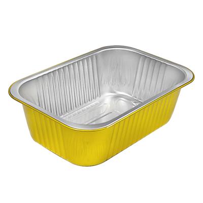 China 930ml Disposable Lunch Container PLN-184-930 GOLD Aluminum Foil Container Fast Food Airtight Food Storage Container for sale