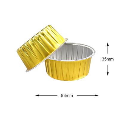 China GOLD WB-84 Cute Disposable Aluminum Foil Food Container Storage Container For Baking Meal Prep 85ml Baking Storage Homemade Bread for sale