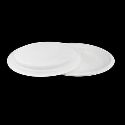 China FS-TY03 Biodegradable Packaging Disposable Food Pulp Party Dinner Restaurant Plates Pulp Round Plates Disposable Food Pulp Mold Trays for sale