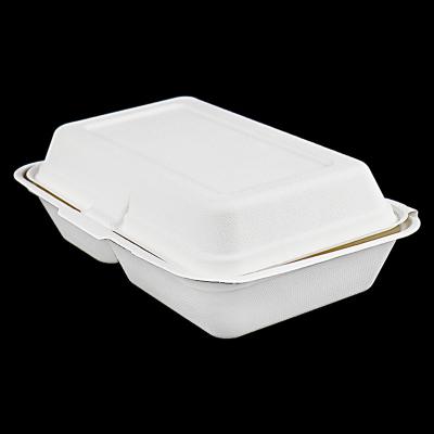 China 1000ml Disposable Food Lunch Box Pulp Food Container Pulp Packaging Biodegradable Food Containers FS-CH1000-2 for sale