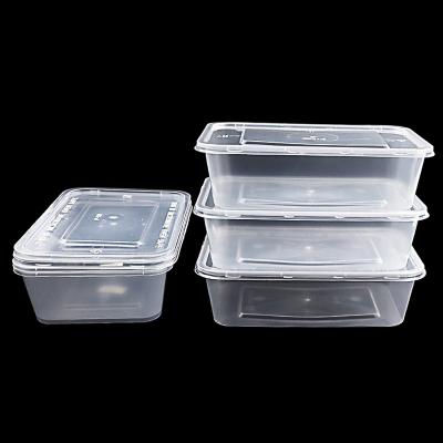 China Restaurant Eco Friendly Rectangular Disposable Microwave PP Plastic Takeout Food Containers for sale