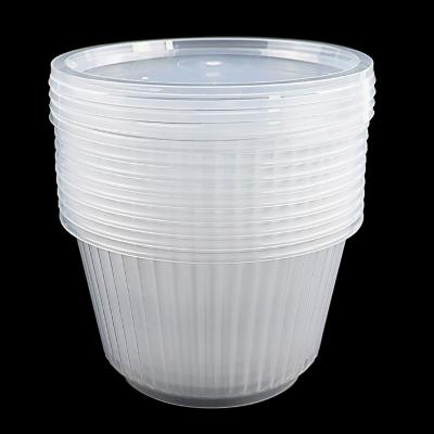 China High Quality Disposable Goods 354ml Round Shape Plastic Container Fast Food Takeout Microwavable Box for sale