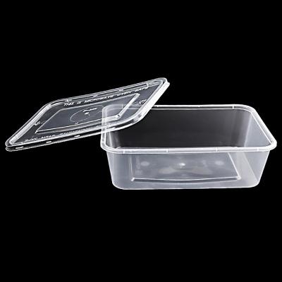 China Wholesale 1100ml pp disposable transparent round plastic microwave disposable food container with lid for sale