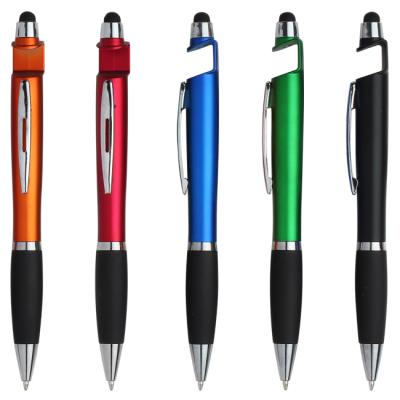 China Plastic Cheap Promotional Pen Touch Stylus Pen Ball Pen Phone Holder Plastic for sale