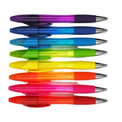 China office & School Pen Plastic Promotion Pen Tranp. color barrel color highlighter bar ballpen cheap promotional pen for sale