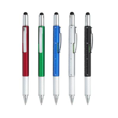 China 5 in 1 screw pen with touch stylus Guanghua metallic color 5 in 1 screw pen with touch stylus, ruler for promotion and gift for sale