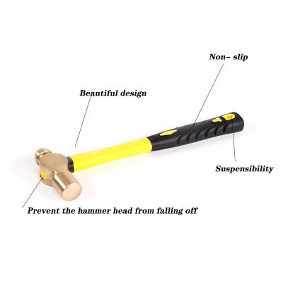 China Non Sparking Anti Spark Ball Paint Hammer With Fiberglass Handle For Flammable And Explosive Place for sale