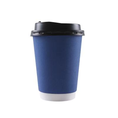 China Wholesale Hot Sale Recyclable Double Wall Coffee Cake Disposable Paper Cups For Cupcake Hot Water Drinks Coffee Cup With Lid Logo for sale