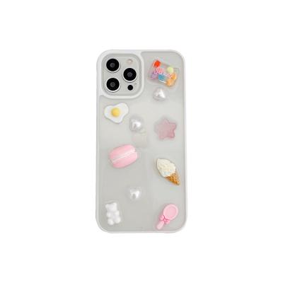 China 3d Clear Anti-fall 2021 Food Ice Cream Design Transparent Phone Case Soft Cover Device For Iphone 13 11/12 pro 6 7 8 Max for sale