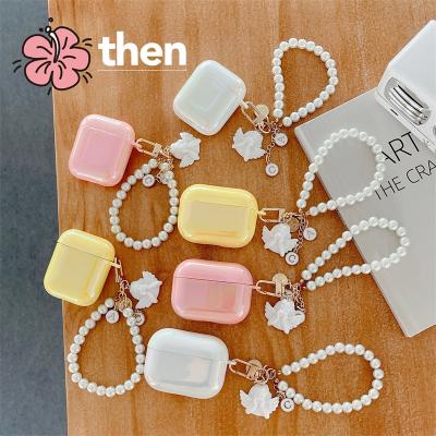 China For AirPods pro Cute Luxury Designers Soft Tpu Cover Device With Pearl Strap Earphone Key Chain Case For Airpods 1 2 For air pod pro for sale