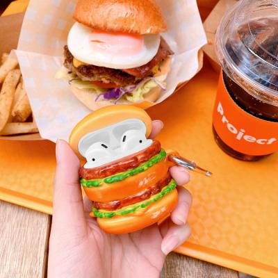 China For AirPods Pro Cute Cartoon Burger Designers Earphone Case Protecting Soft Silicone Cover Dustproof Case For Airpods 1 2 pro for sale