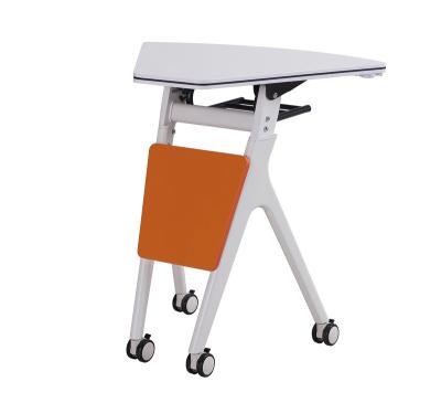 China Movable Callaborative Student Desks Trapezoid Shape Modern Foldable Folding Table Tables for sale