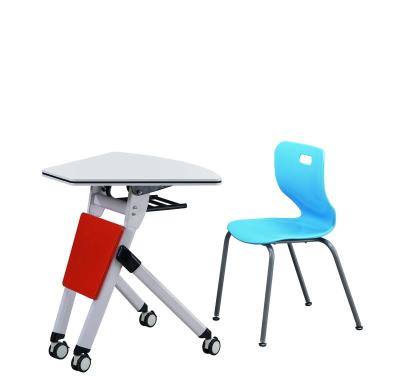 China Strong School Furniture Steel Frame Student Desk And Chair Set In Gunmetal Training STANDARD Style Packing Office Classroom Modern Design MOQ for sale