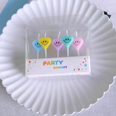 China Cake Topper Themed Smiley Color Love Birthday Party Kids Paper Cake Topper Party Birthday Baby Shower Cake Topper With Holder For Wedding for sale