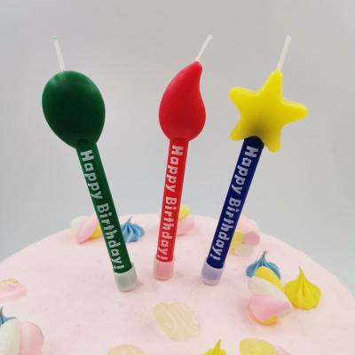 China Happy Birthday Star Shaped Candles Cake Topper Fancy Multiple Flame Styles Cartoon Candles for sale