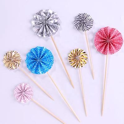 China Paper Cake Decorating Tool Kit Kids Sunflower Folding Fan Cake Decorating Tool Kit for sale