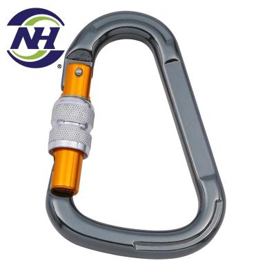 China Heavy Industry Aluminum Lightweight Door Square 24kn Aluminum Locking Carabiner With High Quality for sale