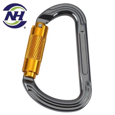 China Heavy Industry Nickel-chromed Glitter Lucky Keychain Screw Lock Carabiner Made in Taiwan for sale