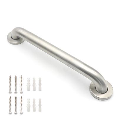 China Supports up to 500 lbs 38*450mm Shower Bar Satin Grab Brushed Nickel Stainless Steel Bathroom Grab Bar Shower Balance Bar Safety Handrail Support for sale