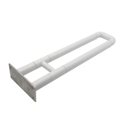 China Supports up to 300 lbs 24in Handicap Plastic Grab Bars For Bathroom Toilet Pool Safety Rails Grab U Bar ABS Toilet Grab Bar for sale