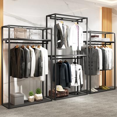 China For Shop Metal Garment Shop Standing Clothes Rack / Display Shop Furniture / Display Fixtures For Clothing for sale