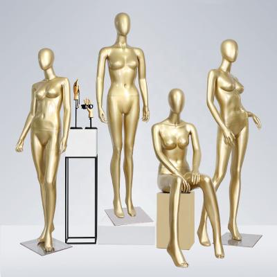 China Full Body Gold Mannequin Female Mannequin Standing Fiberglass Female Model Mannequin Full Body Female Mannequins for sale