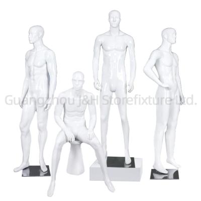 China Full Body Fiberglass Male Mannequin Abstract Naked Mannequin Male Muscular Glossy White Dummy Mannequins Dummy Mannequins for sale