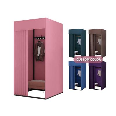 China Pink Fitting Room Movable Locker Room Retail Portable Change Clothes Room For Clothing Store 80*80*200cm; 100*80*200cm; 100*100*200cm for sale