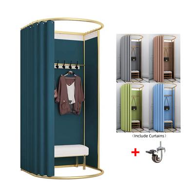 China Custom High Quality Portable Changing Room Movable Locker Room Movable Metal Metal Changing Room For Retail for sale