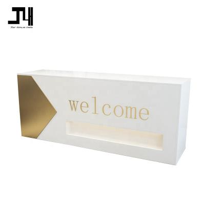 China Modern High End Nail Shop Furniture Wooden Cashier Counters Barber Shop Checkout Counter Luxury Design for sale