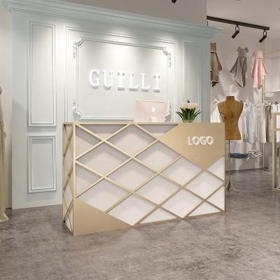 China Fashion Kosher Office Checkout Counter Modern Simple Clothing Store Furniture Checkout Counters For Sale for sale