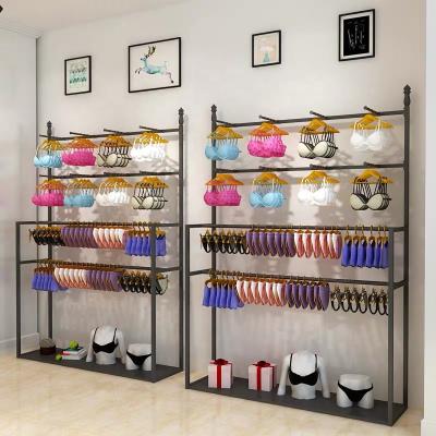 China Gold stainless bra display rack, metal bra display stand, bra display cabinet L: 1000mm*W: 400mm*H: 2100mm; L: 1200mm*W: 400mm*H: 2100mm for sale