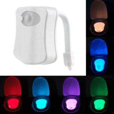 China Decoration Motion Activated Sensor Toilet Night Light Toilet Bowl LED 8 Color For Kids for sale