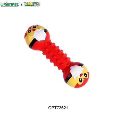 China ORIENPET and OASISPET Viable Dog Chew Toy Vinyl Christmas Dumbbell OPT73621 Pet Toys Pet Products for sale