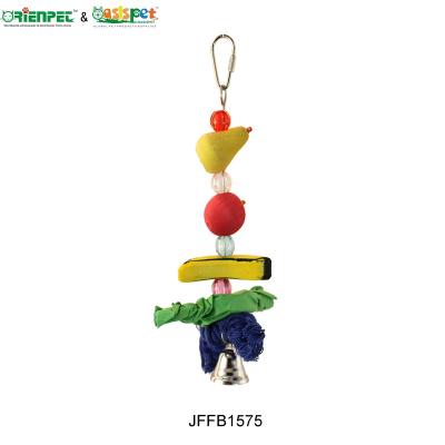 China ORIENPET and OASISPET Viable Bird Wooden Toy FRUIT KEBAB KEBAB with Bell Pet Products JJFB1575 for sale