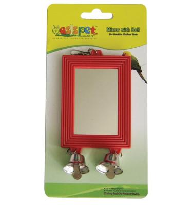 China ORIENPET and OASISPET Viable Bird Toys OPT46195 Plastic Bird Mirror with Bell Pet Products for sale