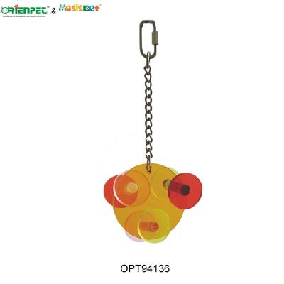 China ORIENPET and OASISPET Viable Bird Acrylic Toys with Chain OPT94136 Pet Toy Pet Products for sale