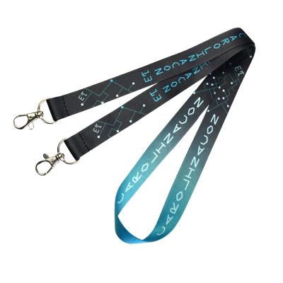 China Health Care Institute Clip Logo Dye Sublimation Polyester Custom Keychain Lanyard Wholesale Neck Lanyard Strap Double BR-87-C for sale