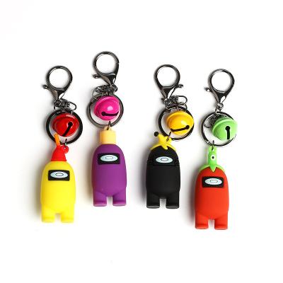 China AK-06-C Soft Colorful Game Gently Among Us Silicone 3D Key Rings Promotional Rubber Key Chain Clasp for sale