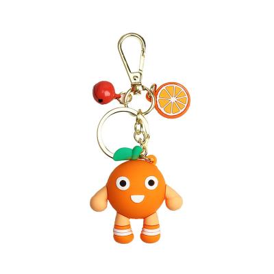 China AK-07-C Soft Wholesale Cute Personalized Fruit Shapes 3D PVC Soft Custom Keychain Customized Key Chain Rubber Keyring for sale