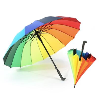 China UB-04-Z Colorful 16K Ribs Custom Upright Umbrella Promotion Gift Umbrellas Colorful Auto Open Rainproof Windproof Umbrellas for sale