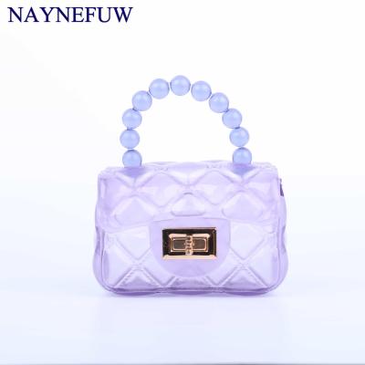 China Discount Price Cheap Quilted Mini Chain Shoulder Crossbody Bag from TAS Handbag Jelly Bags Transparent Pearl Lady Girls Fashion Bag 2022 New for sale