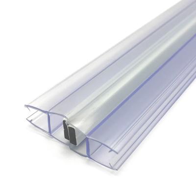 China Modern Plastic Shower PVC Glass Door Sealing 135 Degree Magnetic Glass To Glass Seal for sale