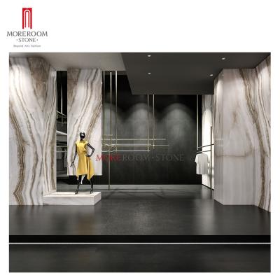 China Offers the true effect of natural onyx with the large dark slab of Calce Nero Gray Matte Non Slip Concrete Porcelain in natural vein format for sale